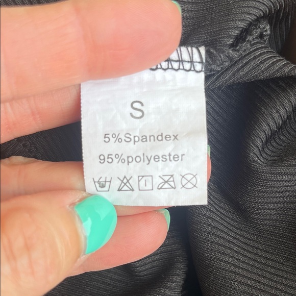 New Amazon Black Ribbed Bodysuit - Picture 10 of 12